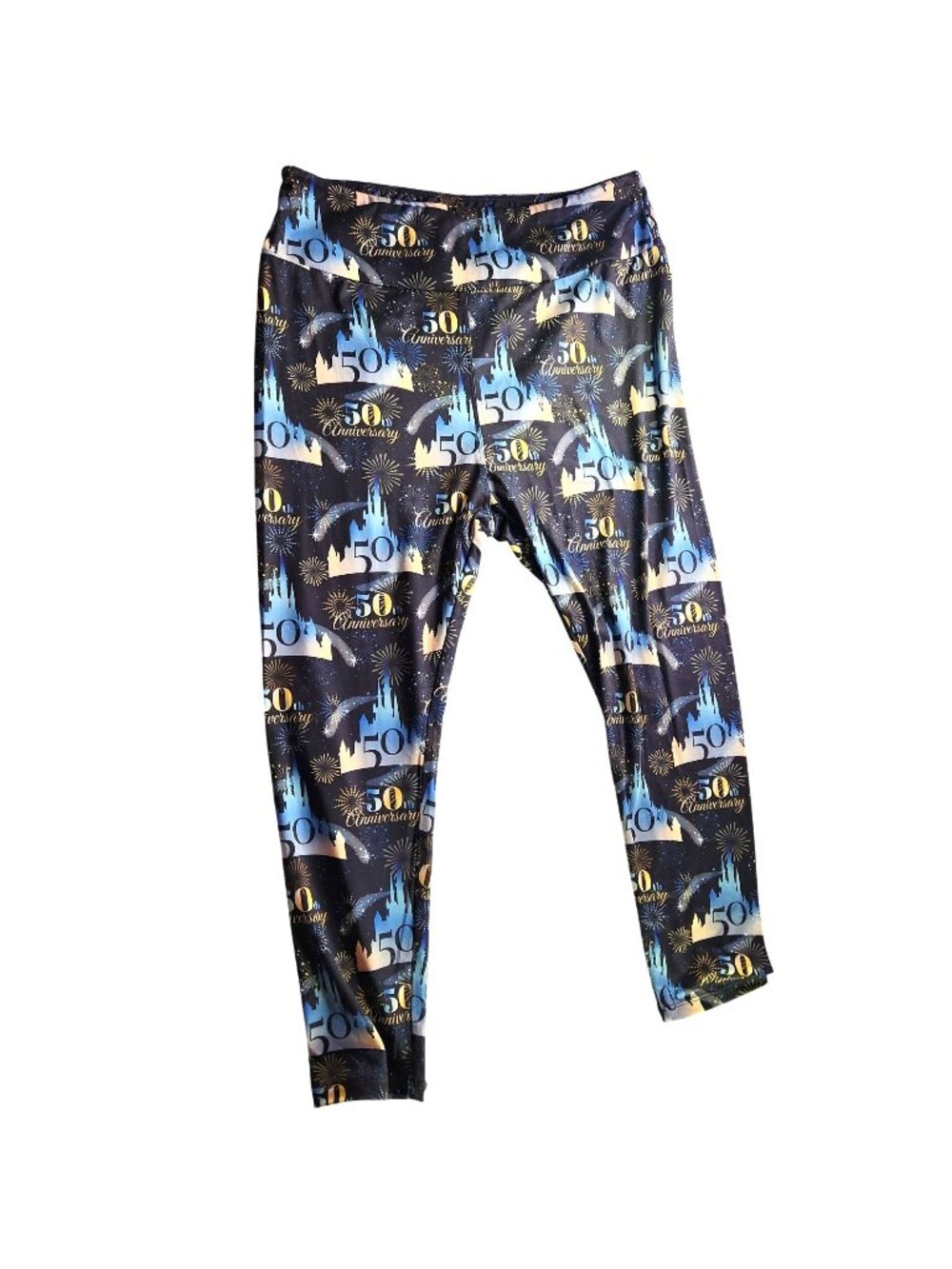 Disney leggings pants Curvy Ambrié Polyester Spandex pajama fiftieth anniversary